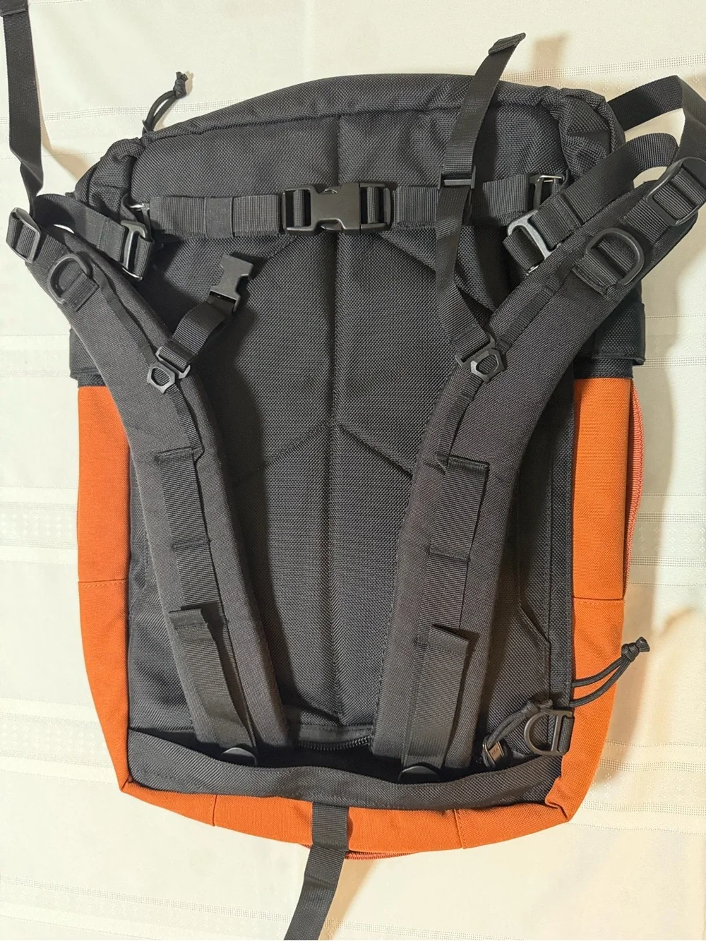 Topo Designs Orange and Black global travel bag 30L